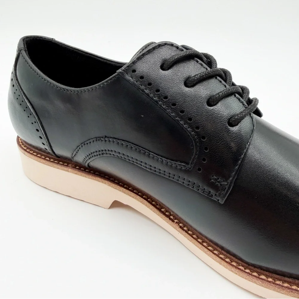 Stacy Adams Wesbridge Leather Cap Toe Oxford Dress Shoes Lace-Up Black 7.5 NEW